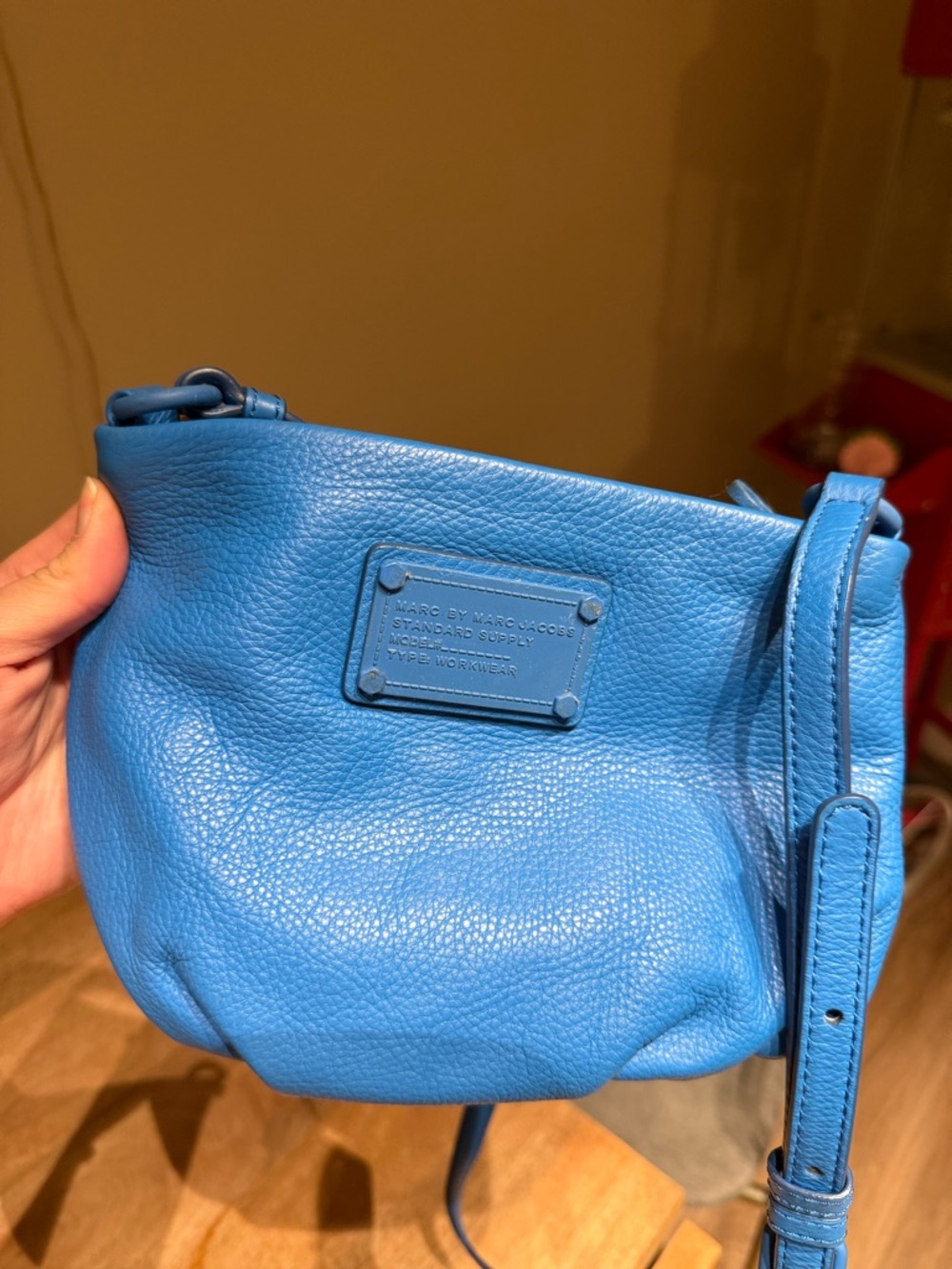 Marc Jacobs Electric Blue Pebbled Leather Crossbody